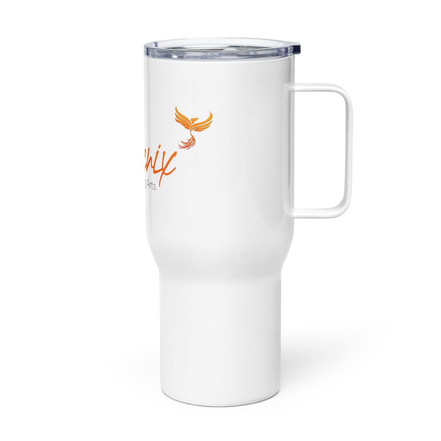 Travel mug with a handle
