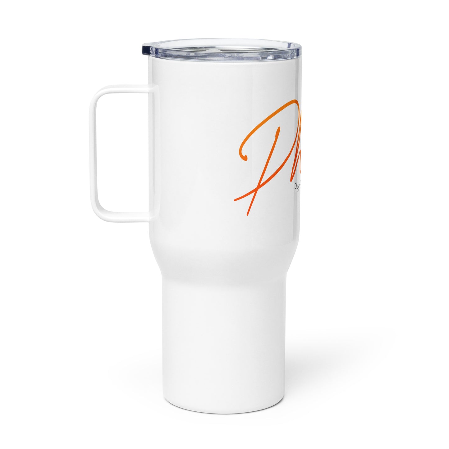 Travel mug with a handle